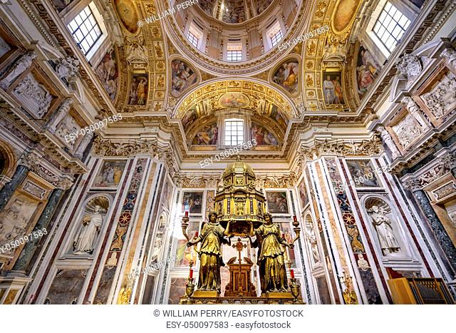 Tabernacle Containing Consecrated Eucarist Dome Basilica Santa Maria Maggiore Rome Italy. One of 4 Papal basilicas, built 422-432, built in honor of Virgin Mary