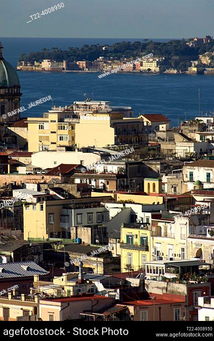 Naples (Italy). View of the city of Naples along its coast