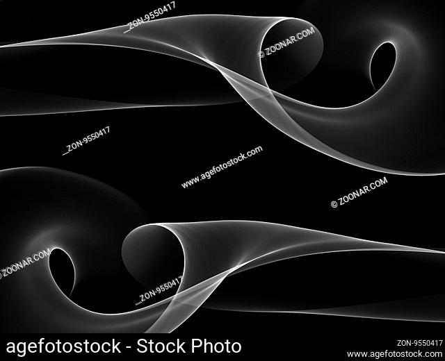 abstract white smoke over black background. Frame with copyspace