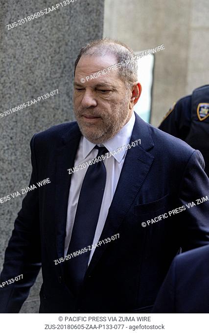 June 5, 2018 - New York, New York, United States - Harvey Weinstein arrives for arraigement on rape and criminal sex act charges at State Supreme Court (Credit...