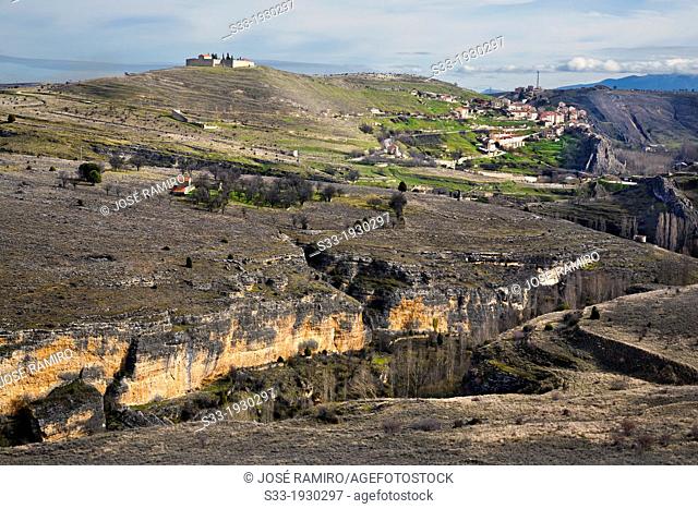 Duraton gorge and Sepulveda. Segovia. Castilla Leon. Spain