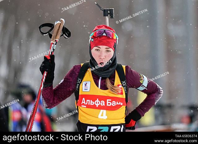 RUSSIA, UFA - DECEMBER 17, 2023: Russia's Viktoria Slivko is seen after competing in the women's 12.5km mass start in Stage 2 of the 2023/24 Commonwealth...