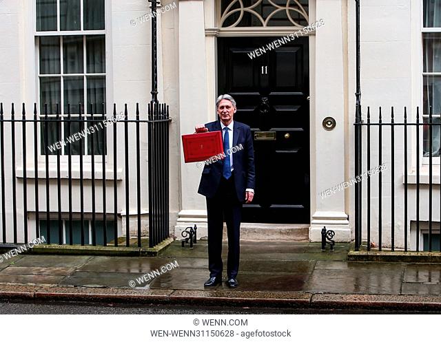 Chancellor of the Exchequer Phillip Hammond leaves 11 Downing Street to deliver his budget speech in the House of Commons Featuring: Phillip Hammond MP Where:...