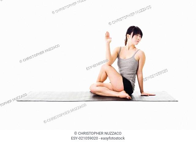 Chinese woman doing yoga