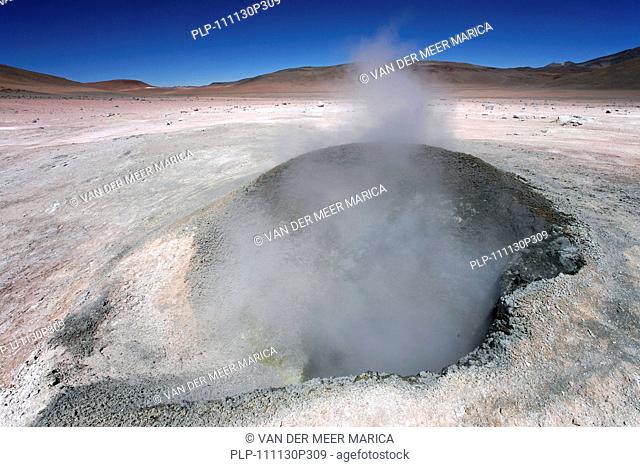 Fumarole in geothermal field Sol de Mañana, Altiplano, Bolivia