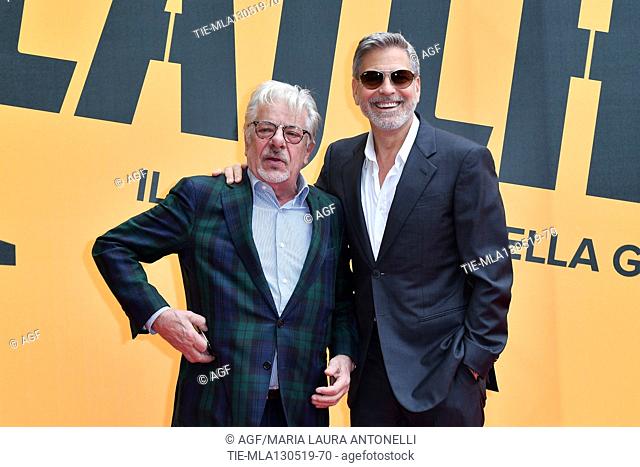 Giancarlo Giannini, George Clooney during 'Catch-22' TV show photocall, Rome, Italy - 13 May 2019