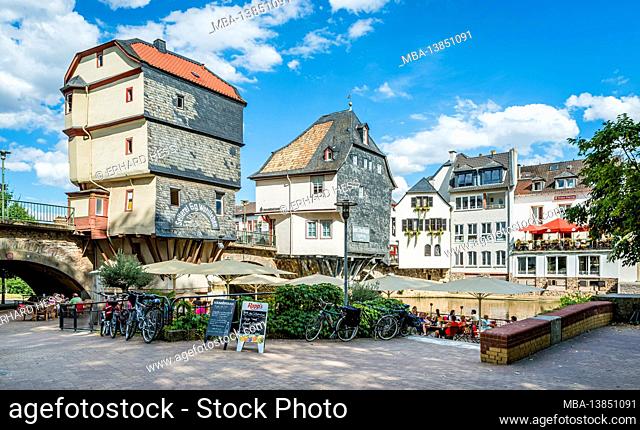 1495, Old Nahe Bridge, Bad Kreuznach, bridge, bridge houses, bridge patron saint, Christ Cross, monument protection, houses, Johannes von Nepomuk, KH