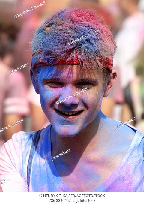 Boy at Color Festival, Krakow, Poland