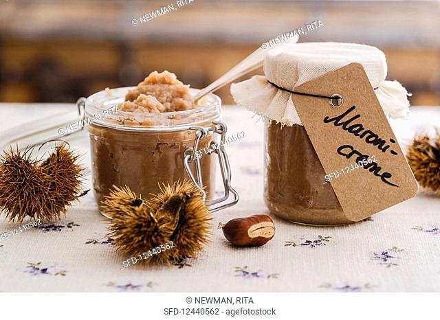 Jars of chestnut cream