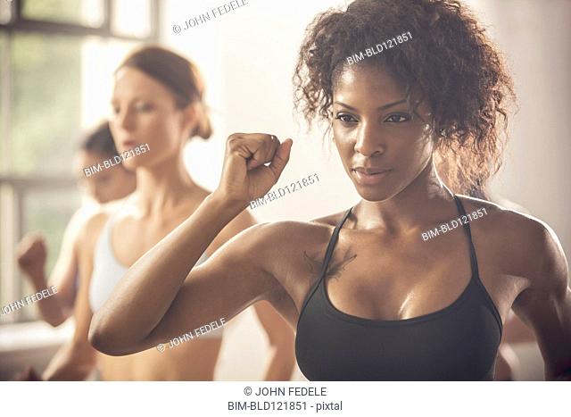 Women working out in exercise class