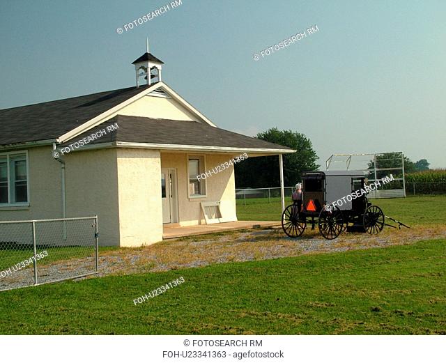 Lancaster County, PA, Pennsylvania, Amish, school, buggy
