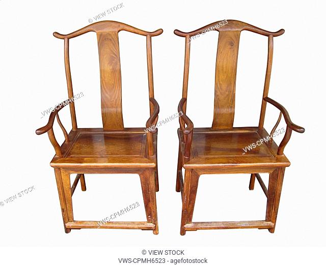close-up of Chinese traditional armed chairs
