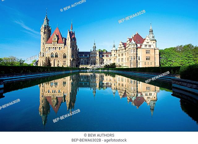 Poland, Opole Province, Moszna. Castle in Moszna