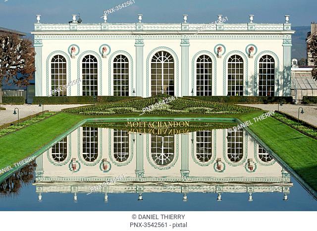 France. Champagne-Ardenne. The Marne. Epernay. Avenue of Champagne. The company of wine of Champagne Moet et Chandon. The orangery of the castle