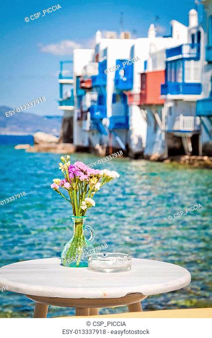 Table on the sea at Mykonos