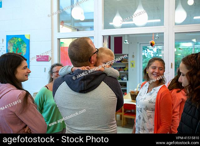 Illustration picture shows the first day of school for the 2022-2023 school year, at the Ecole Communale Maissin Paliseul, near Bertrix, Monday 29 August 2022