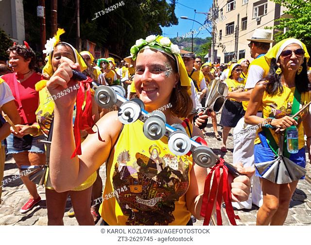 Brazil, State of Rio de Janeiro, City of Rio de Janeiro, Santa Teresa, Traditional Carnival Parade Bloco das Carmelitas.