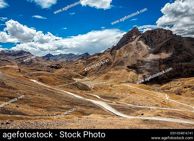 Famous Manali-Leh high altitude road road to Ladakh in Indian Himalayas. Ladakh, Jammu and Kashmir, India