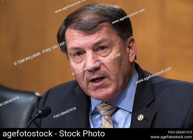 UNITED STATES - MAY 10: United States Senator Mike Rounds (Republican of South Dakota), questions Treasury Secretary Janet Yellen during the Senate Banking