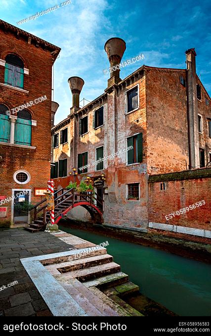 VENICE, ITALY - MARCH 10, 2014: Restaurnat Antica Trattoria Poste Vecie in Venice. This is one of the oldest restaurants in Venice opened back in 16-th century...