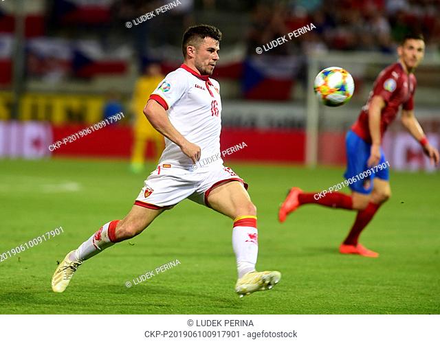 Vladimir Jovovic (MNE) in action during the Football Euro Championship 2020 group A qualifier Czech Republic vs Montenegro in Olomouc, Czech Republic