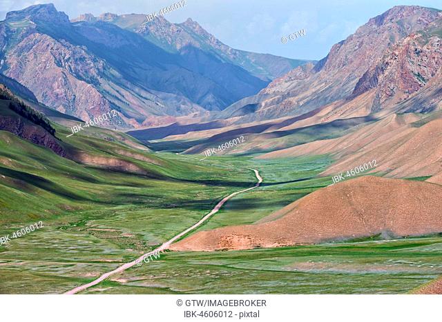 Road to Song Kol Lake, Parrot pass, Naryn province, Kyrgyzstan