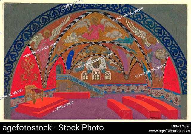 Stage Design for Boris Godounov for the Opera Russe de Paris on its South American Tour, 1929-30. Artist: Pavel Petrovic Froman (Russian