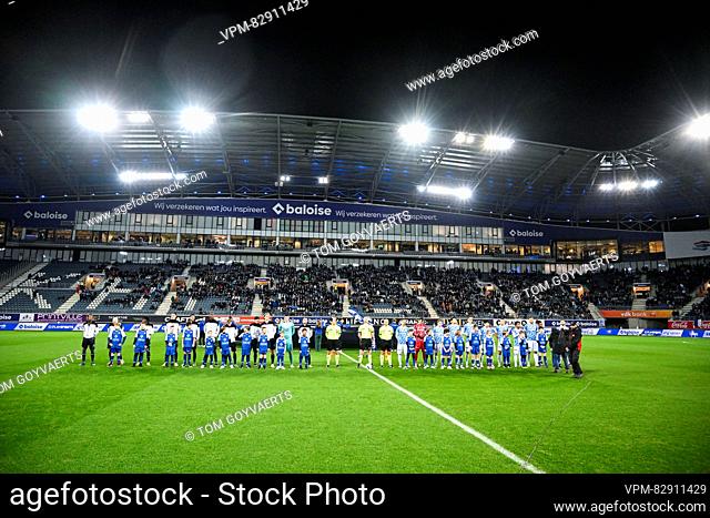 Illustration picture shows the start of a soccer match between KAA Gent and OH Leuven, Thursday 21 December 2023 in Gent