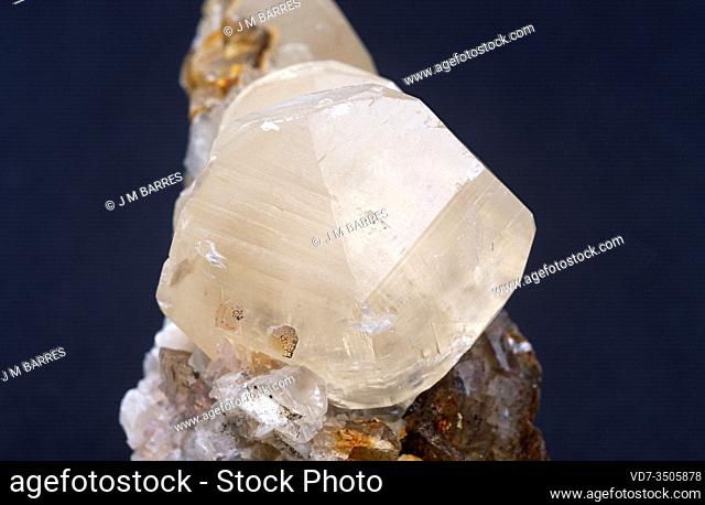 Calcite is a calcium carbonate mineral. Crystallized sample