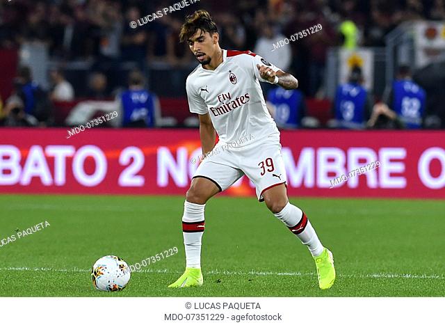 Milan football player Lucas Paqueta during the match Roma-Milan in the Olimpic stadium. Rome (Italy), October 28th, 2019