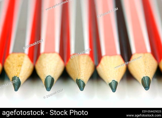 Lead pencils isolated against a white background
