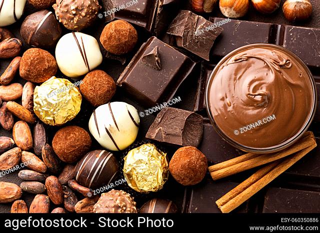 close up chocolate arrangement