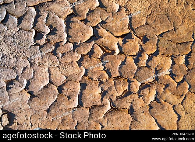 Background texture of dry cracked soil dirt sand or earth during drought