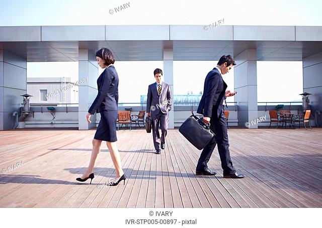 Portrait Of Asian Business Man And Businesswoman, Outdoor