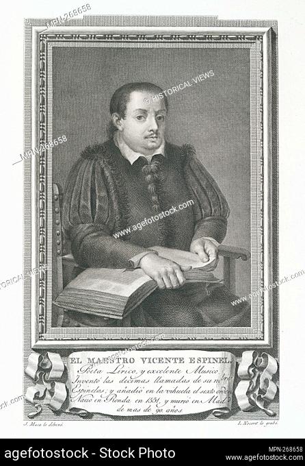 El Maestro Vicente Espinel. Maea, José (1759-1826) (Artist) Fernández Noseret, Luís (fl. ca. 1792) (Engraver). Retratos de los Españoles ilustres
