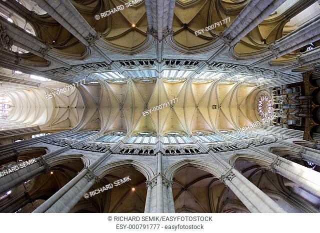 interior of Cathedral Notre Dame, Amiens, Picardy, France