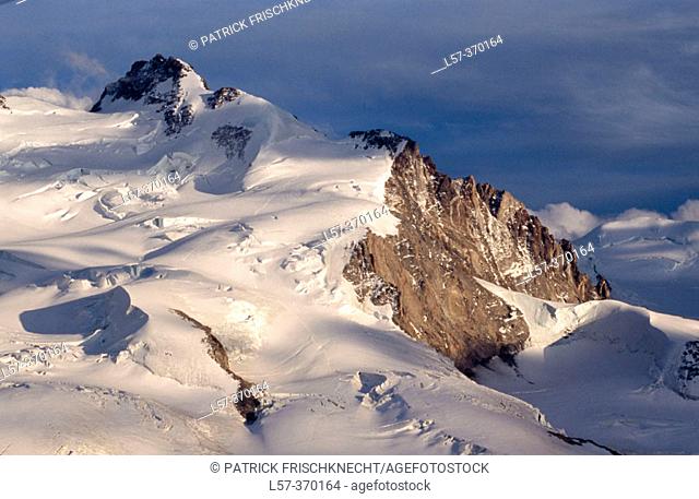 Dufourspitze or Monte Rosa. View from the Gornergrat. Alps. Valais. Switzerland