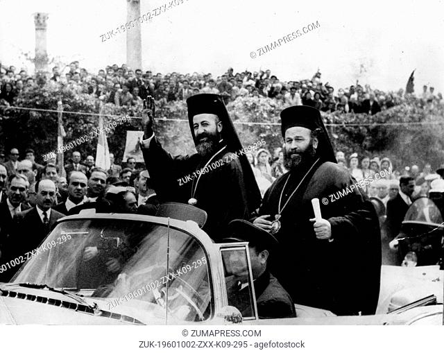 Oct. 2, 1960 - London, England, U.K. - ARCHBISHOP MAKARIOS III (1913-1977) was the archbishop of the autocephalous Cypriot Orthodox Church and the first...