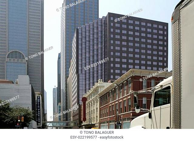 Dallas downtown city views with buildings
