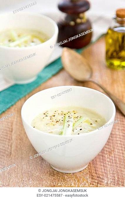Celery and smoked Trout soup