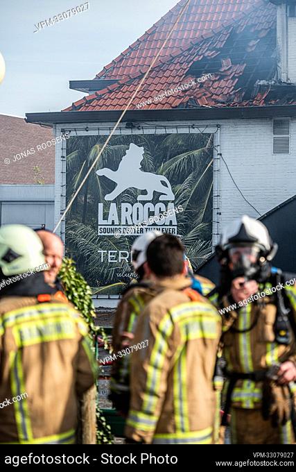 Illustration picture shows the aftermath of a fire at the famous dancing La Rocca in Lier, Monday 11 April 2022. BELGA PHOTO JONAS ROOSENS