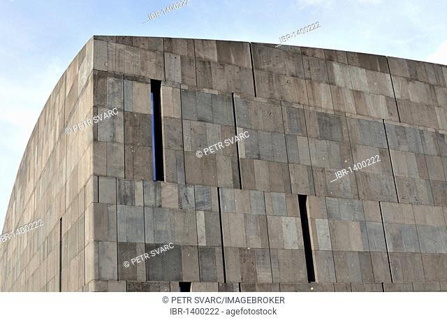 Basalt lava stone facade, detail, Museum Moderner Kunst, MUMOK, Museum of Modern Art, MuseumsQuartier in Vienna, Austria, Europe