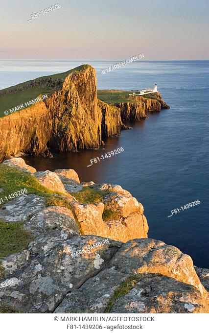 Neist Point and lighthouse, Isle of Skye, Scotland, UK, June 2007