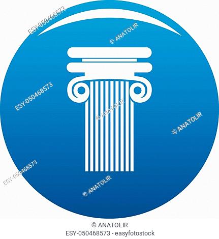 Column with curl icon vector blue circle isolated on white background