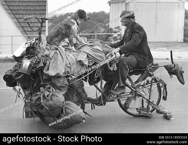 ***** But The Kitchen Sink: ***** Contraption - ***** worker Bob Hall, 75, rolled into Sydney to-day from Bundaberg, Queensland, on this tricycle