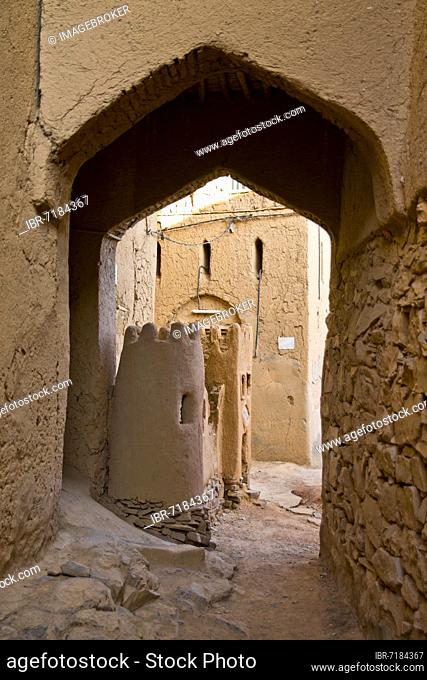 Old clay settlement Al Hamra, Al Hamra, Oman, Asia