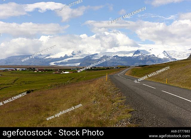 Agricultural landscape near the Icelandic city of Höfn