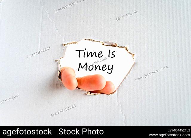 Time is money text concept isolated over white background