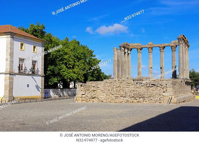 Ruins of Roman temple of Diana, Evora, Alentejo, Portugal
