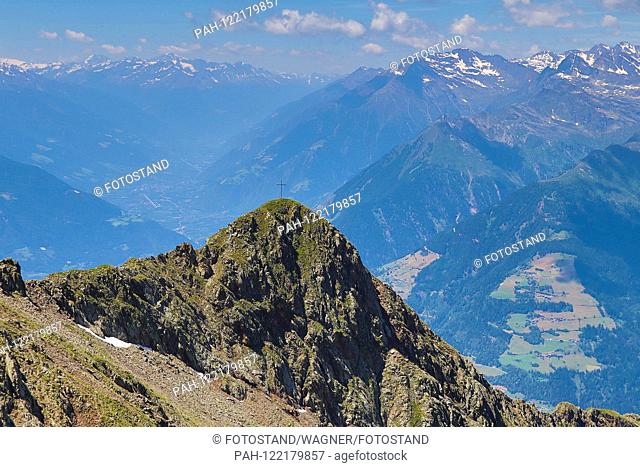 South Tyrol, Italy July 2019: Impressions South Tyrol - July 2019 Hönigspitze / Hoenigspitze, Sarntal Alps, in the background the Texel Group and Ortler Group |...